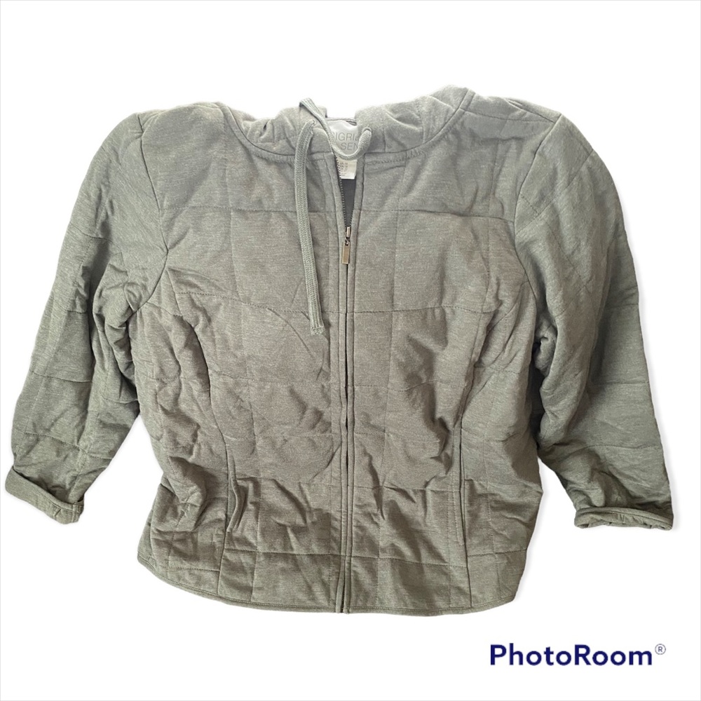 Sigrid Olsen Lightweight Quilted Full Zip Jacket Size 1X NWOT Army Green